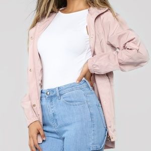 Fashion Nova Pink Windbreaker Jacket